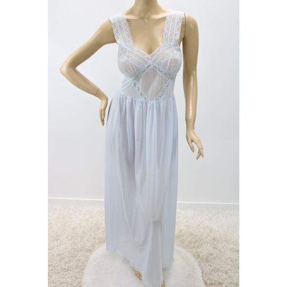 Vintage 1950s Snowdon Tailleur Long Nightgown Lace Fitted size 34 Whimsygoth - Picture 1 of 9